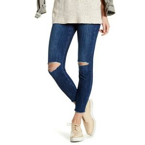 Joe's Jeans Finny Distressed Mid Rise Raw Hem Skinny Jeans
